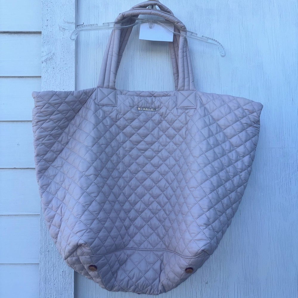 MZ Wallace Quilted Tote in Light Gray